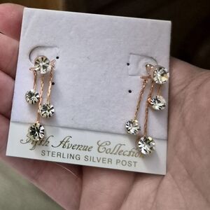 Fifth Avenue Collection  Swarovski Crystal And Sterling Silver Post Earrings